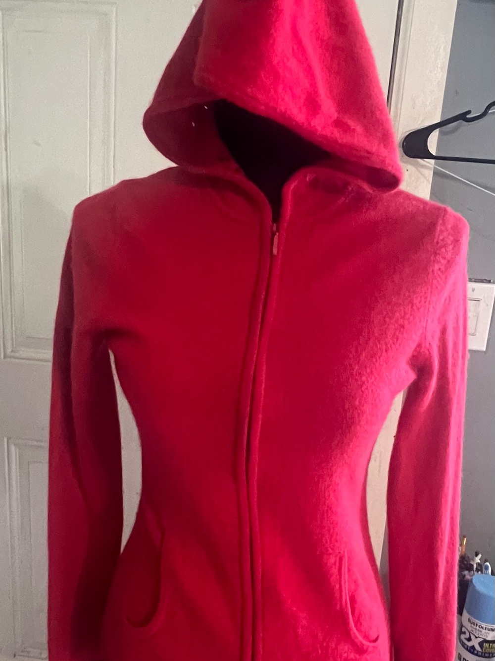 Lord & Taylor Women's Hooded Zip Bomber Jacket - Red